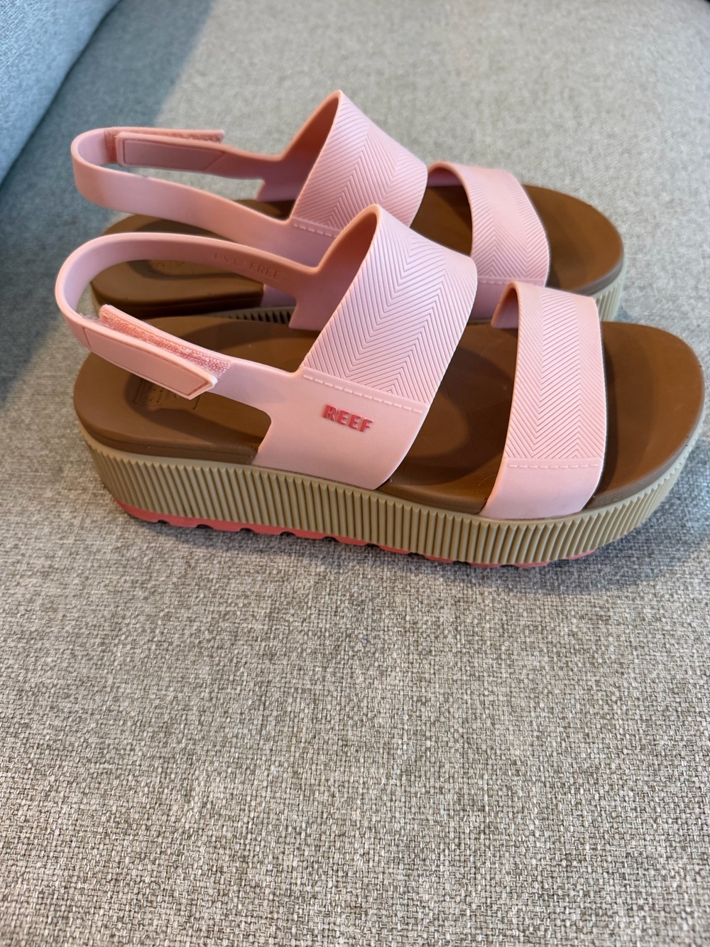 Reef Water Vista Platform Pink/Coral and Tan Platform Sandals read details - Picture 11 of 11
